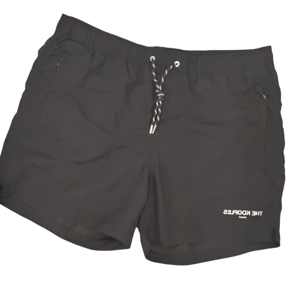 The‎ Kooples Paris Men Black Swim Trunks Logo Shorts XL AHMB22000K New